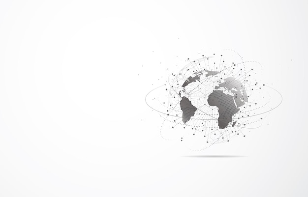 Global nettverkstilkobling Verdenskart punkt og linje komposisjon konsept for global business Vektorillustrasjon