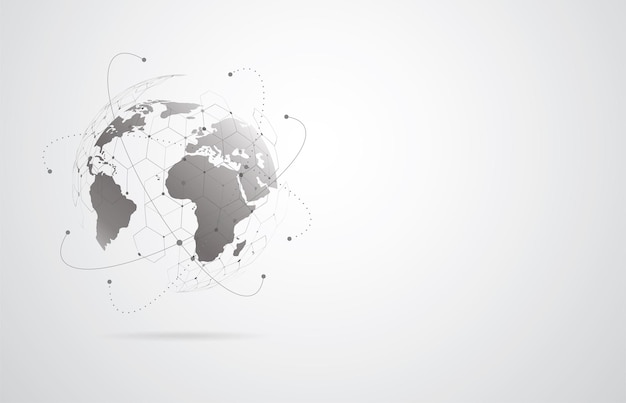 Global nettverkstilkobling Verdenskart punkt og linje komposisjon konsept for global business Vektorillustrasjon