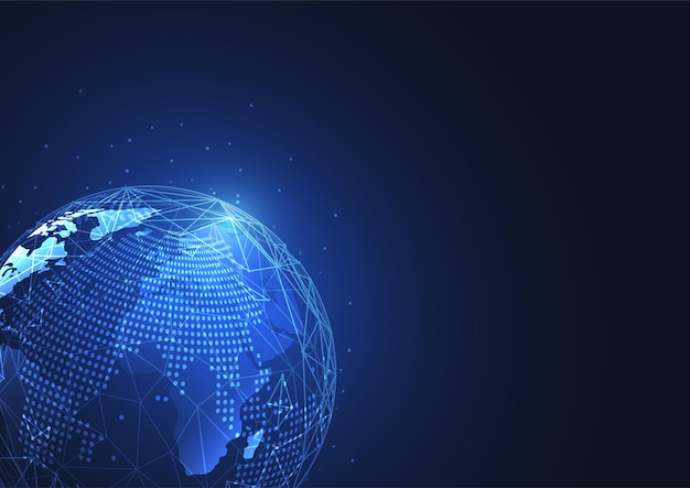 Global nettverkstilkobling Verdenskart punkt og linje komposisjon konsept for global business Vektorillustrasjon