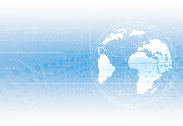 Global nettverkstilkobling. Verdenskart punkt- og linjekomposisjon