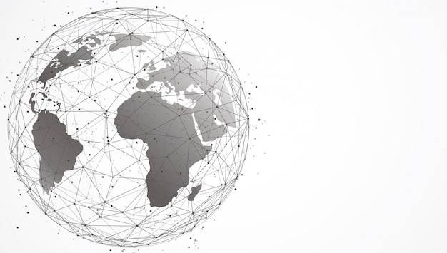 Global nettverkstilkobling. Verdenskartpunkt