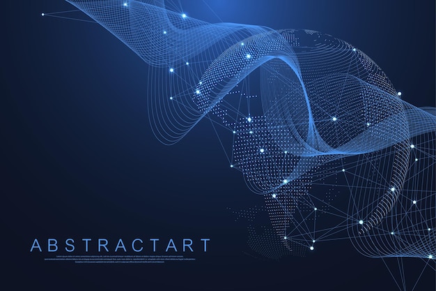 Global network connection concept big data visualization social network communication in the global ...