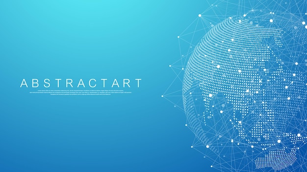 global network connection concept big data visualization social network communication in the global