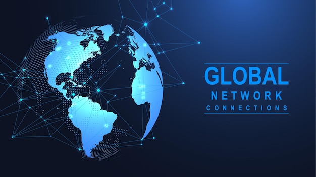 global network connection concept big data visualization social network communication in the global