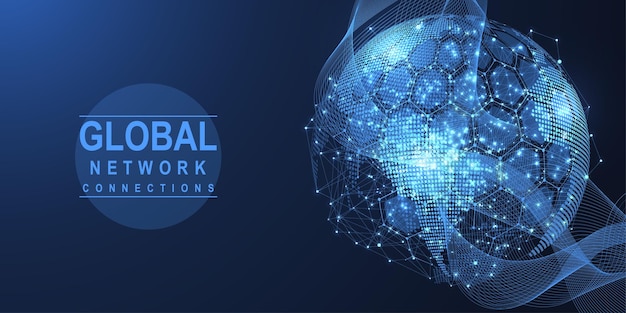 global network connection concept in the global computer networks