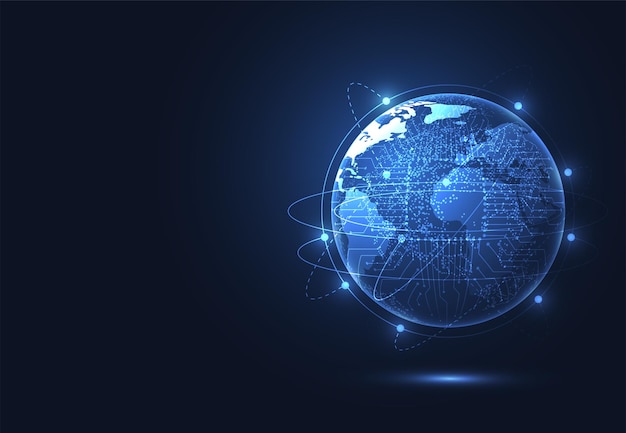 global network connection world map point and line composition concept of global business vector illustration