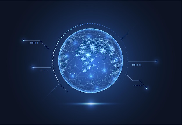 global network connection world map point and line composition concept