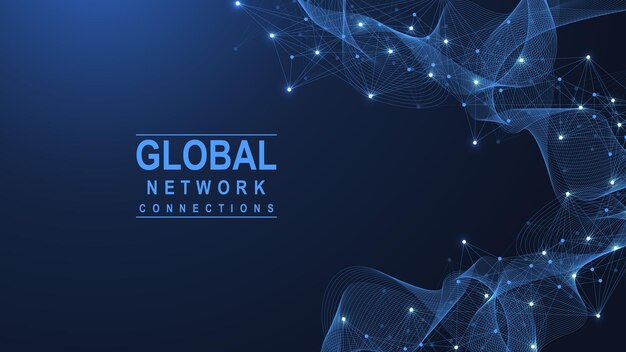 Globalt nettverkstilkoblingskonsept, visualisering av store data, sosial nettverkskommunikasjon i den globale ...