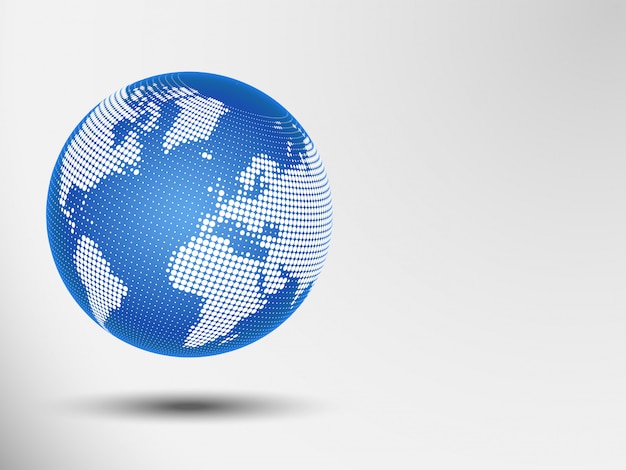 Globe abstract dots. Vector illustration of a world map. EPS 10