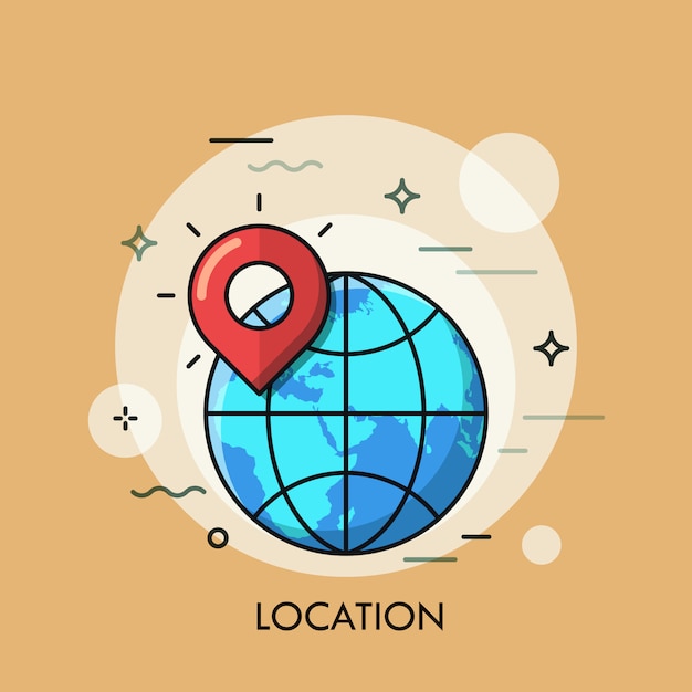 globe thin line illustration