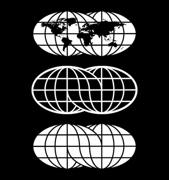 Globes and World Map Design Elements