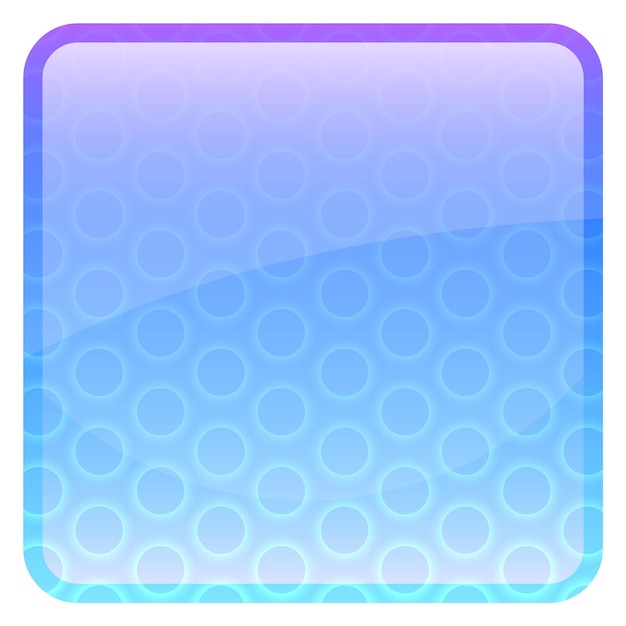 Glossy button with neon circle texture Cartoon game ui isolated on white background