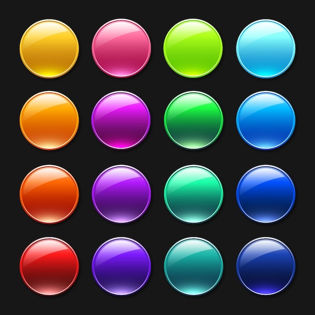 glossy circle button colorful