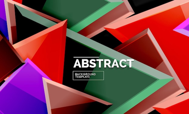 Glossy squares and triangles geometric backgrounds