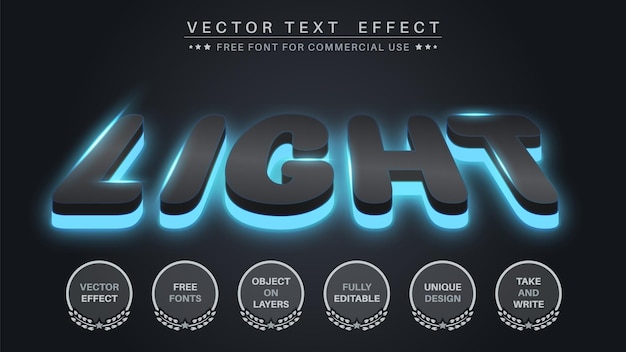 glow dark editable text effect,  font style