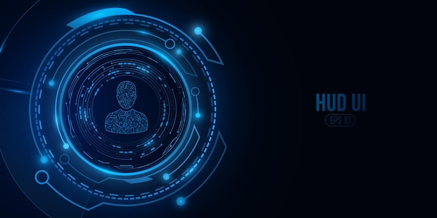 glowing scifi hud round for user account verification ui design vector illustration