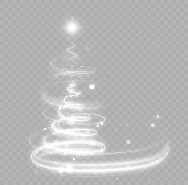 glowing shiny vector illustration of christmas tree with sparkles and bokeh glitter