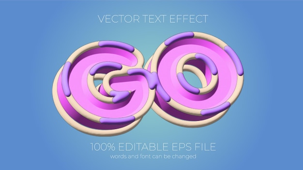 GO editable text effect style EPS editable text effect