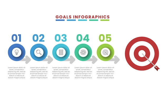 Goal business infographic template design