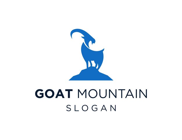 Goat logo design created using the Corel Draw 2018 application with a white background