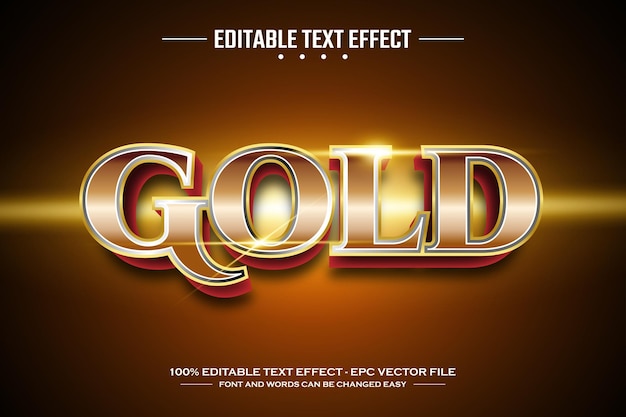 Gold 3D editable text effect template