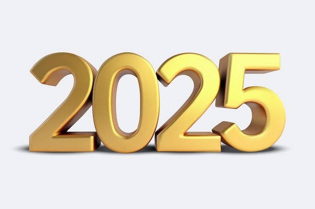 Golden 2025 Numbers for New Year Celebration