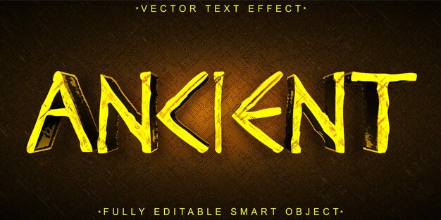 Golden Ancient Vector Fully Editable Smart Object Text Effect
