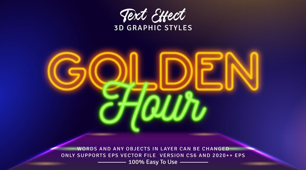 Golden Hour Letters Editable Text Effect