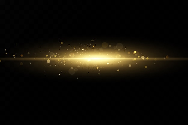 golden light effect. abstract laser beams of light. chaotic neon rays of light .