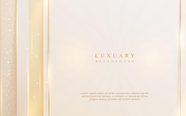 Golden luxury cream color background with elegant golden line elements Modern Realistic 3d style Abstract Vector Illustration Design on soft and beautiful feelings