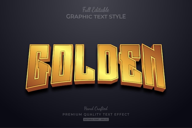 golden shine editable text effect