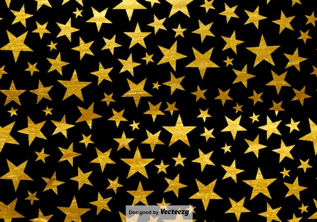 Golden Stars on a Black Background