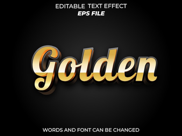 golden text effect font editable typography 3d text vector template