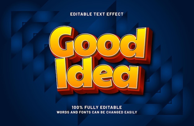good idea editable text effect in modern and colorful text style