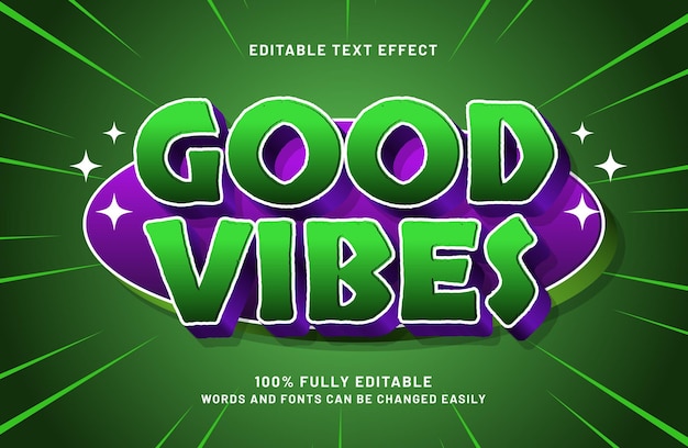 good vibes editable text effect style