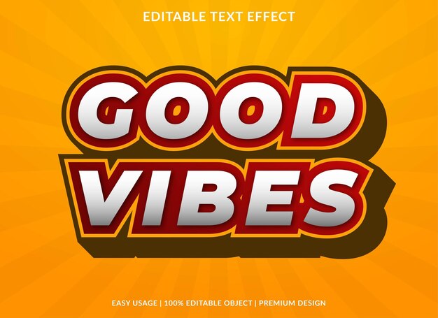 good vibes text effect template premium style