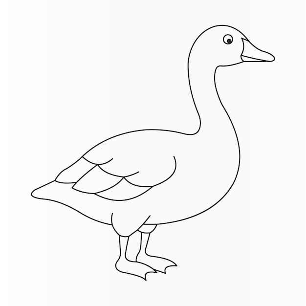 Goose line art vector illustration design