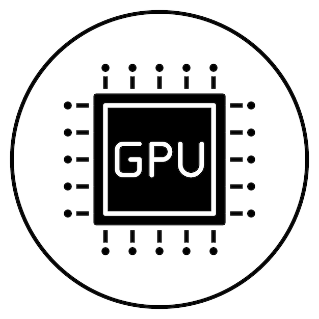gpu icon vector image can be used for computer science