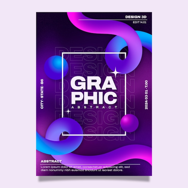 Gradient 3D-abstrakt posterdesign