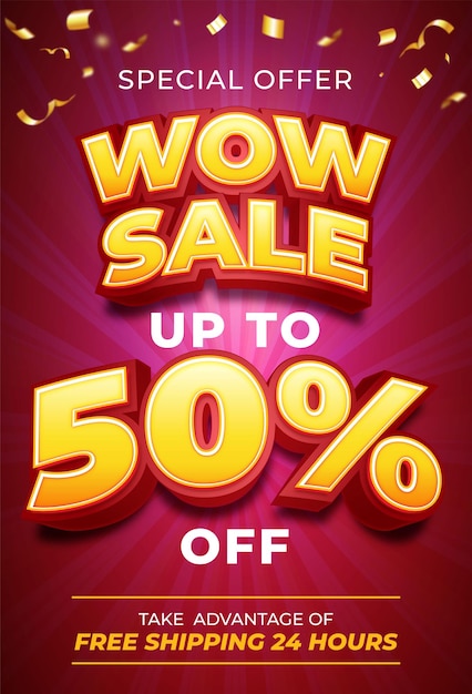 Gradient abstract vertical sale poster template suitable for promotion banner and poster