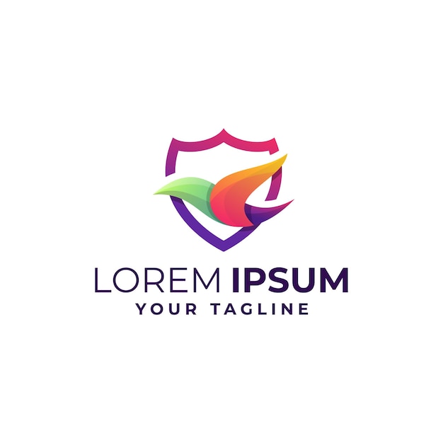 gradient bird shield logo