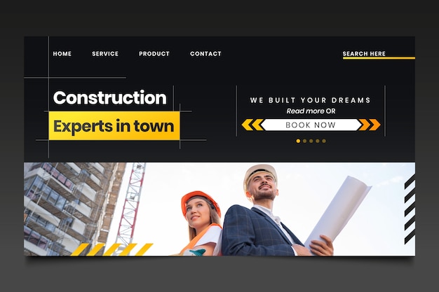 Gradient building construction horizontal banner