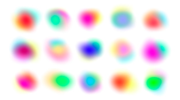Gradient colored shapes abstract blurry fluid blods soft mesh gradation texture effect watercolor or
