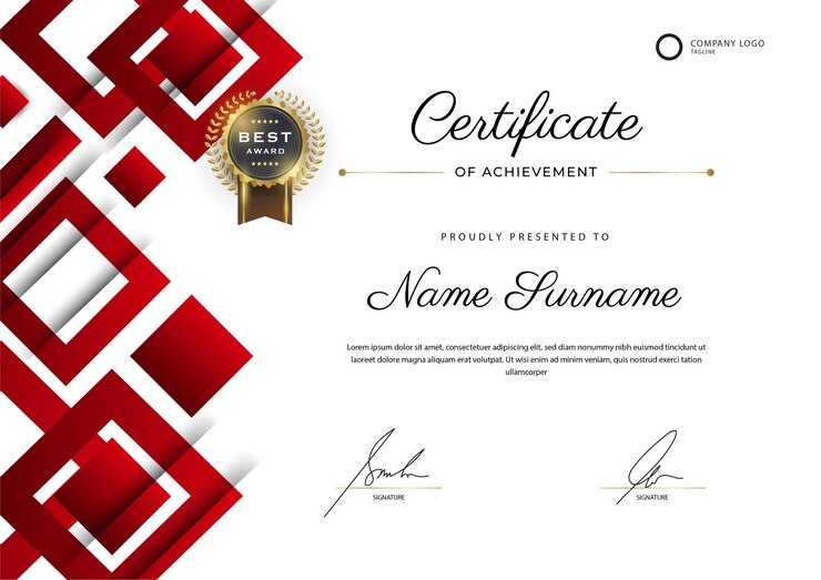 Gradient elegant certificate of appreciation Abstract geometric colorful certificate template