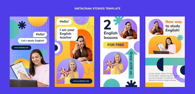 Gradient english lessons template