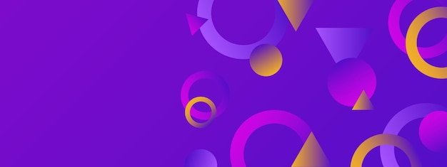 gradient geometric pattern horizontal banner template modern colorful design