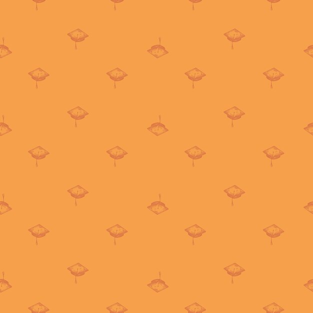 Graduate hat engraved seamless pattern Vintage element education in hand drawn style Sketch texture for fabric wallpaper textile print title wrapping paper Vector illustration