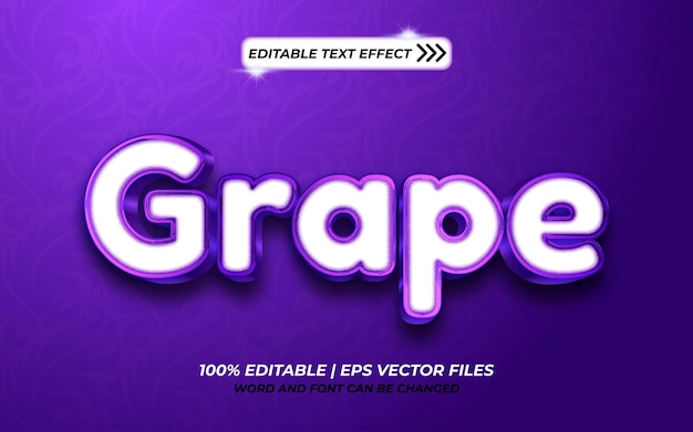 grape 3d editable text effect