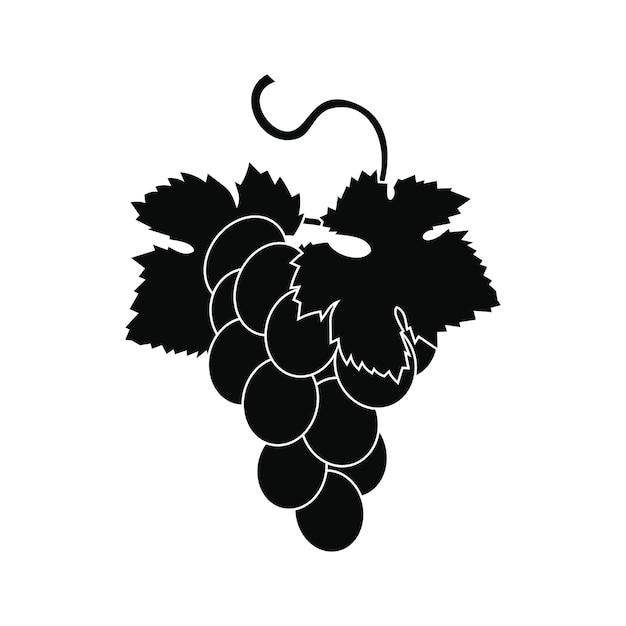 grapes bunch icon in simple style isolated on white background