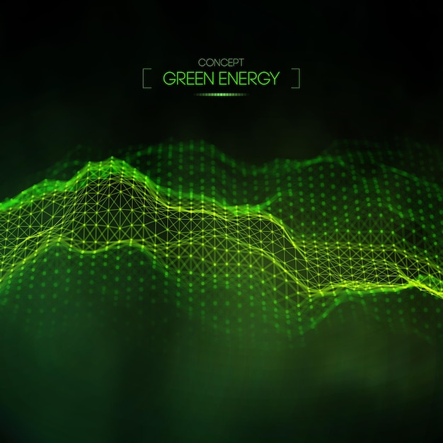 Green energy concept Vector green technology background Futuristic vector illustration